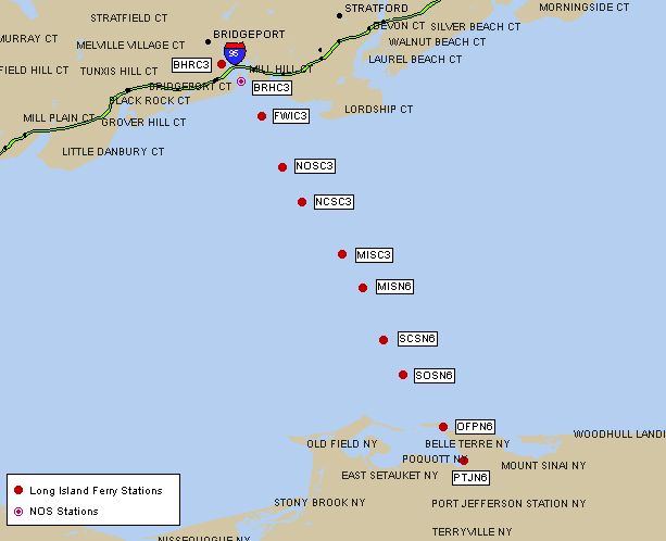 Mesomap of nearby weather buoys