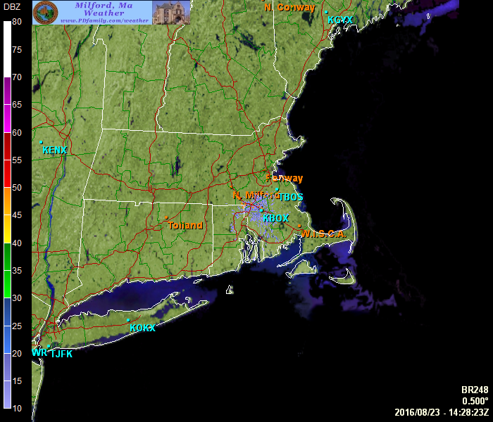 Milford, Ma WeatherBase Reflectivity